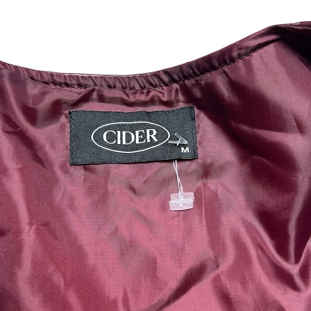 Cider Faux Leather Fringe Vest Maroon Western Women’s Size Medium - Picture 3 of 5